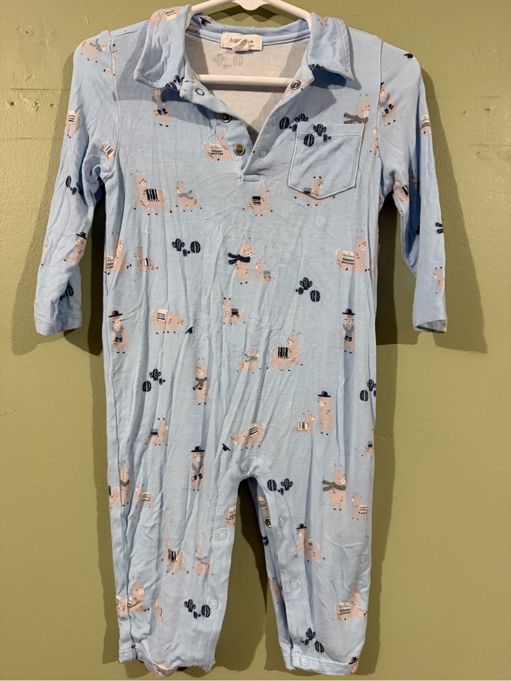Angel Dear Light Blue Llama Polo One-Piece